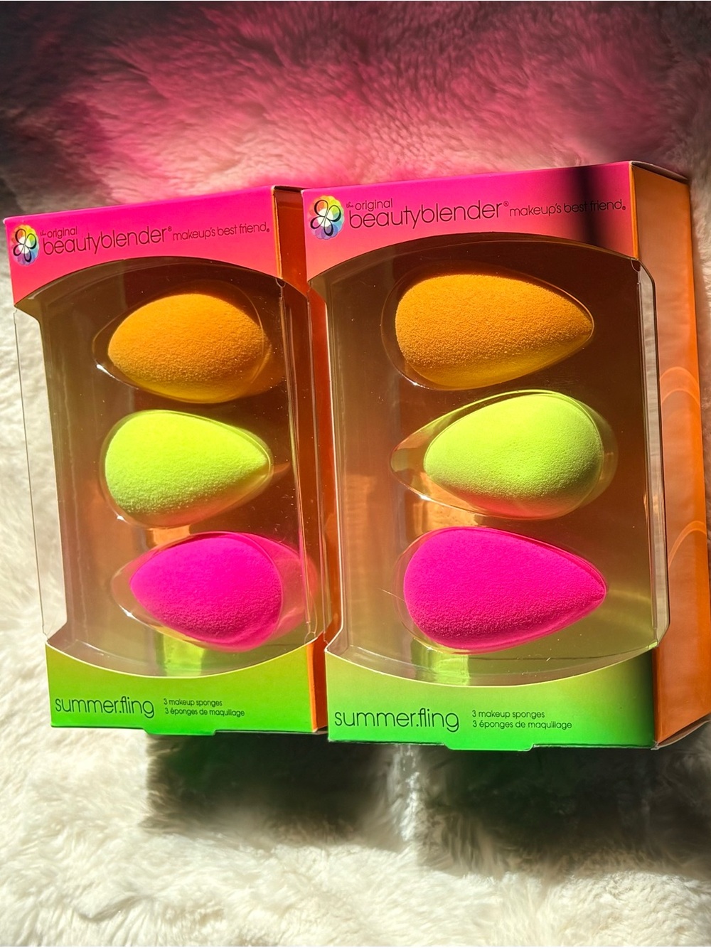 NIB BeautyBlender Summer Fling Set of 3 Sponges - Pink, Lime, Orange